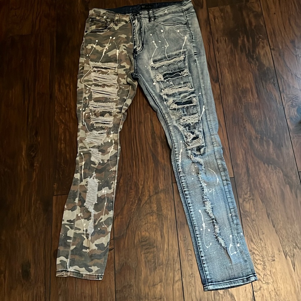 Men distressed skinny jeans